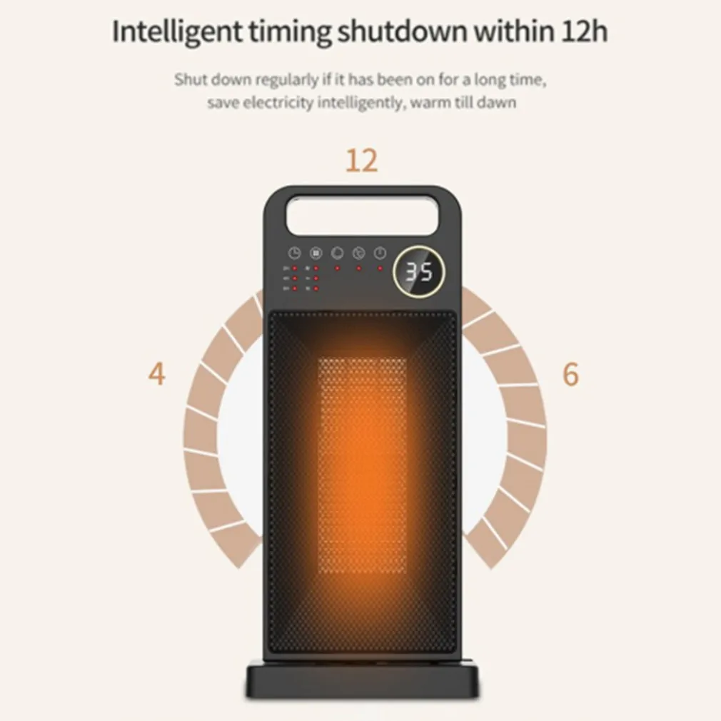 

LED Electric Heater Household Portable 3 gear Adjustable Electric Heater Air Circulation Tower Fan Slience Heating Air Cooler