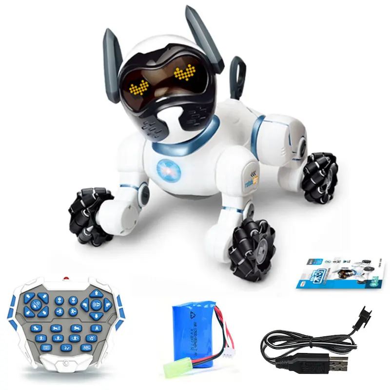 Smart Rc Dog Robots Puppy Electronic Remote Control Animal Singing Song Dancing Usb Ricaricabile Electric Pet Kids Regalo Di Compleanno