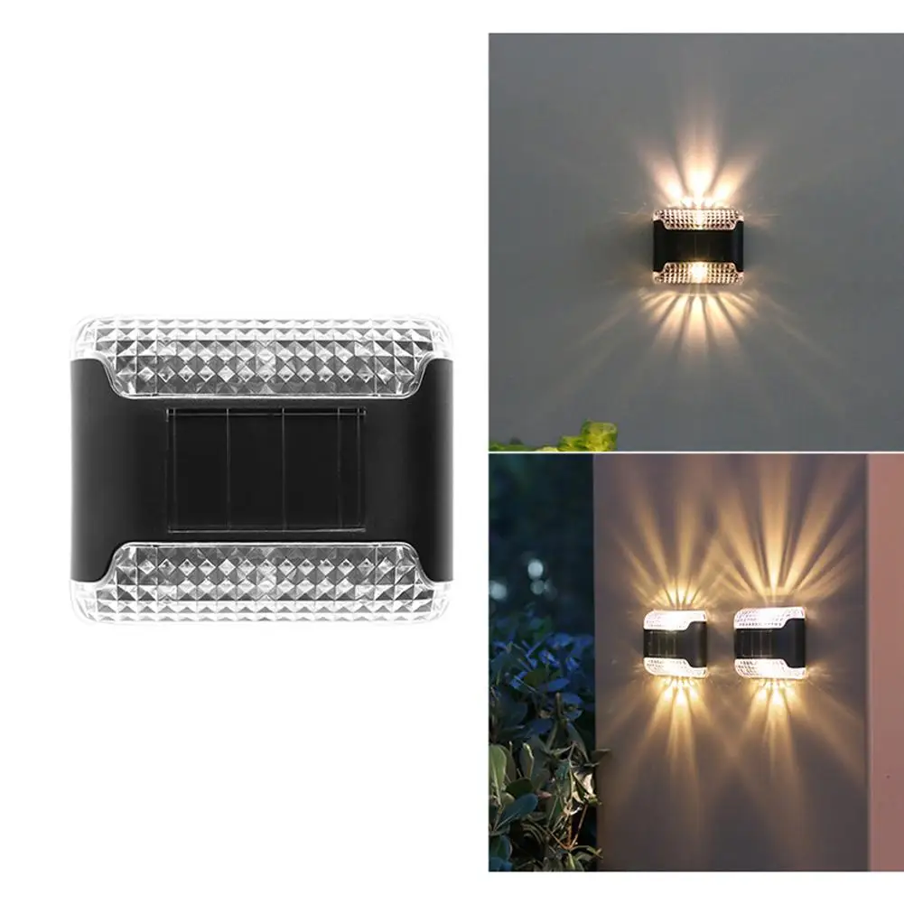 Waterproof LED Solar Wall Lamp Waterproof Street Light Balcony And Lighting Luminous Porch Yard Up Down Decoration Home O9Z7