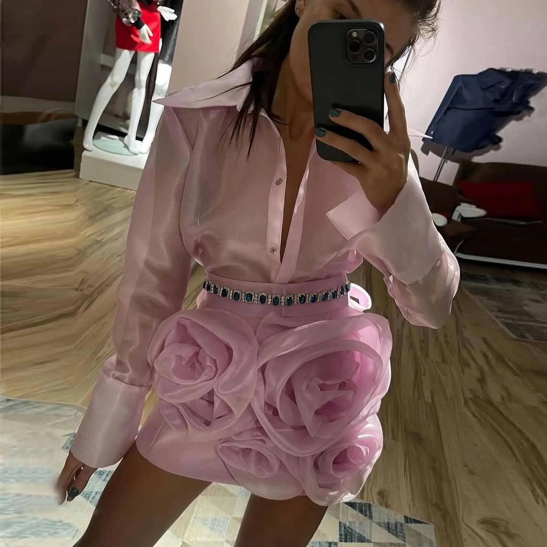 Mini-jupe cargo imprimée Femme - Imprimé rose des sables