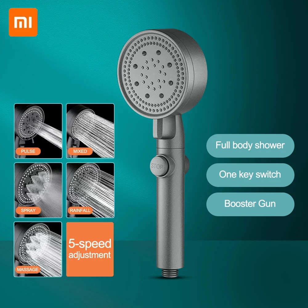 Xiaomi Shower Head 5 speed Adjustment Mode Water saving One key Stop
