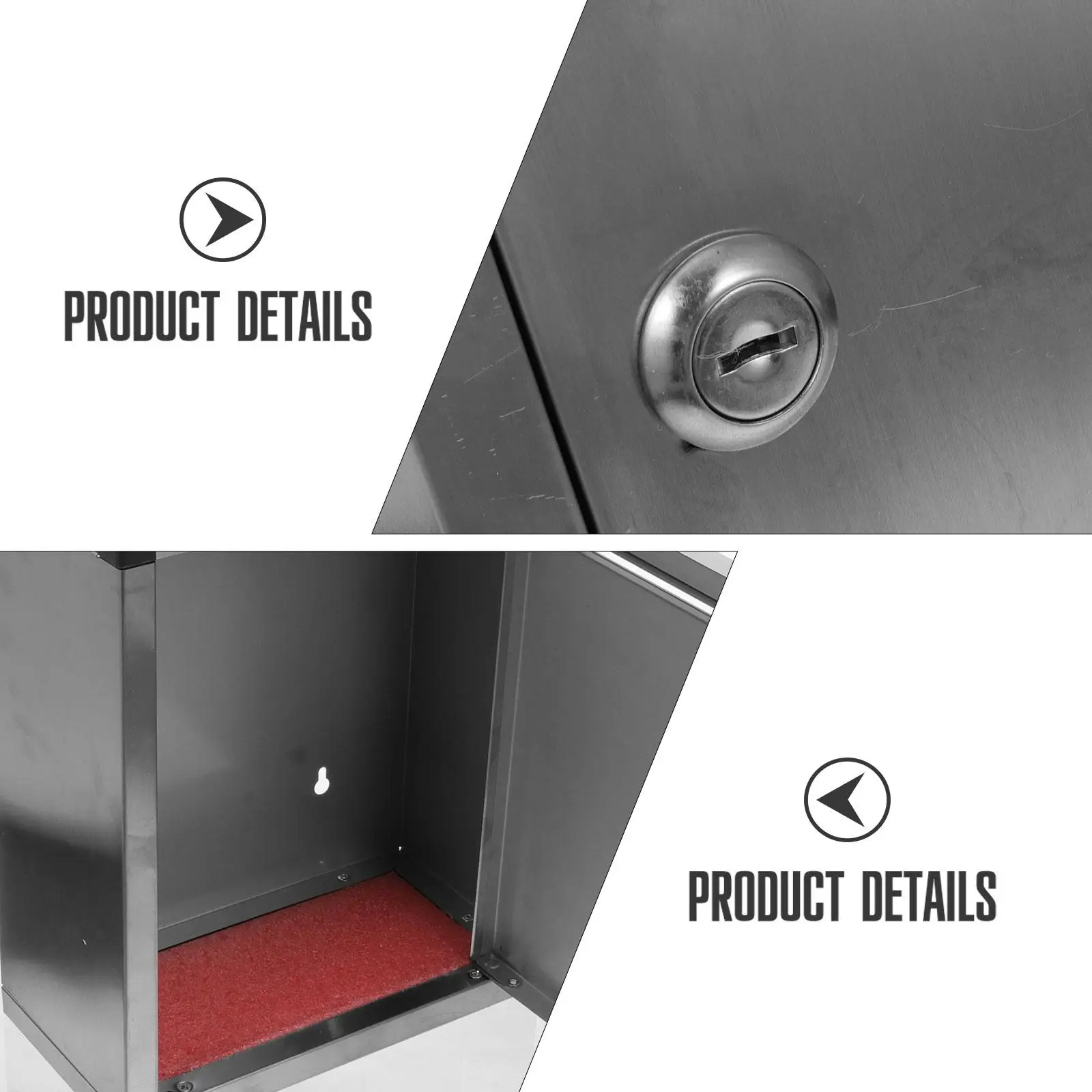 Stainless Steel Mailbox Durable Wall Mount Letter Practical Storage For Envelopes Newspaper Long Lasting Outdoor Suggestion Box