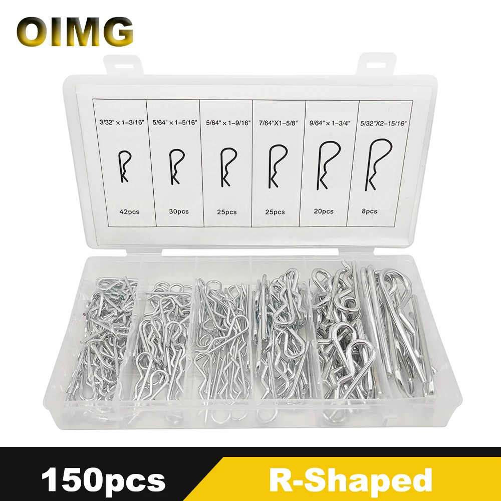 150pcs Cotter Pins Wave Latch Bolt Locking Pin Fasteners Clip for