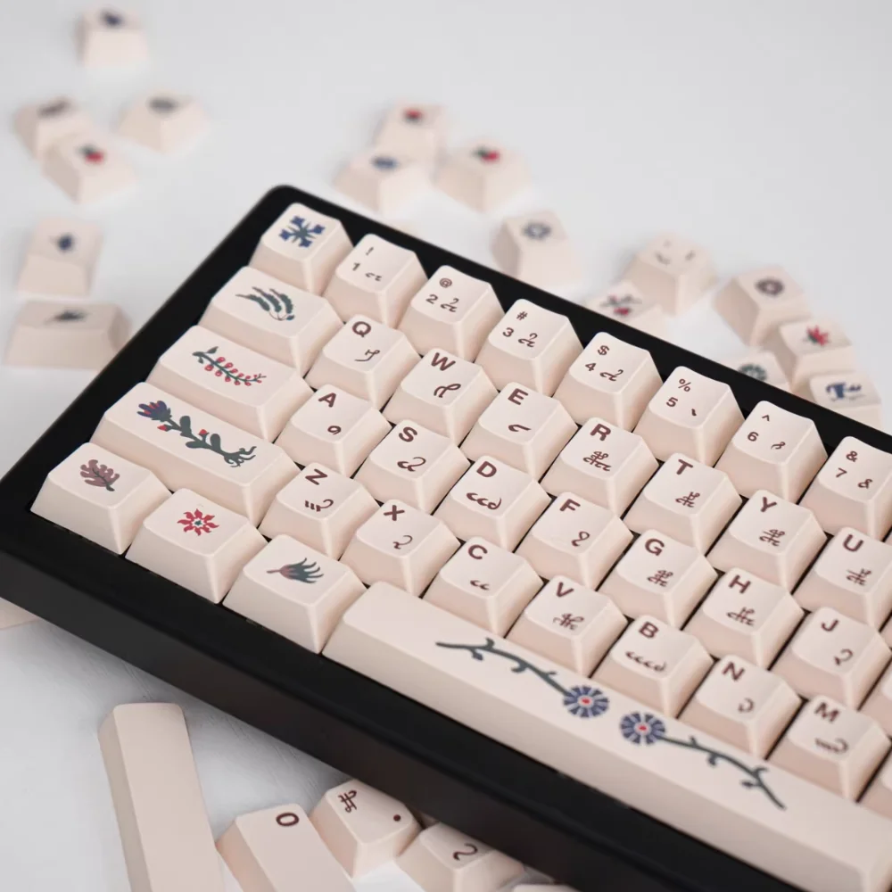 

Винтажные клавиши Voynich Cherry, клавиши PBT 135, термосублимационные крашеные клавиши для механических клавиатур MX