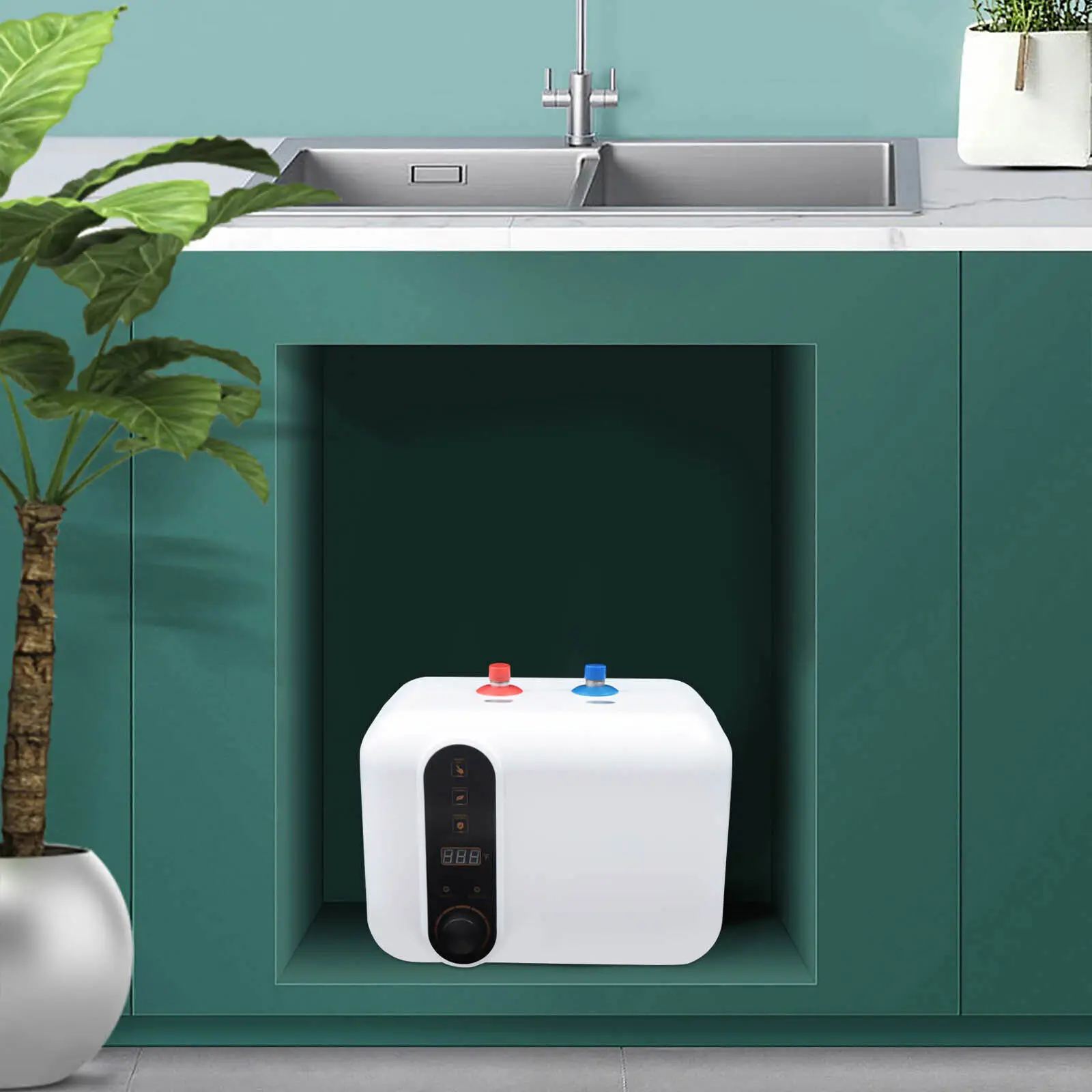 10L Electric Instant Hot Water Heater 110-120V Compact Mini Tank Storage Under Sink Tap Kitchen Bathroom 1500W