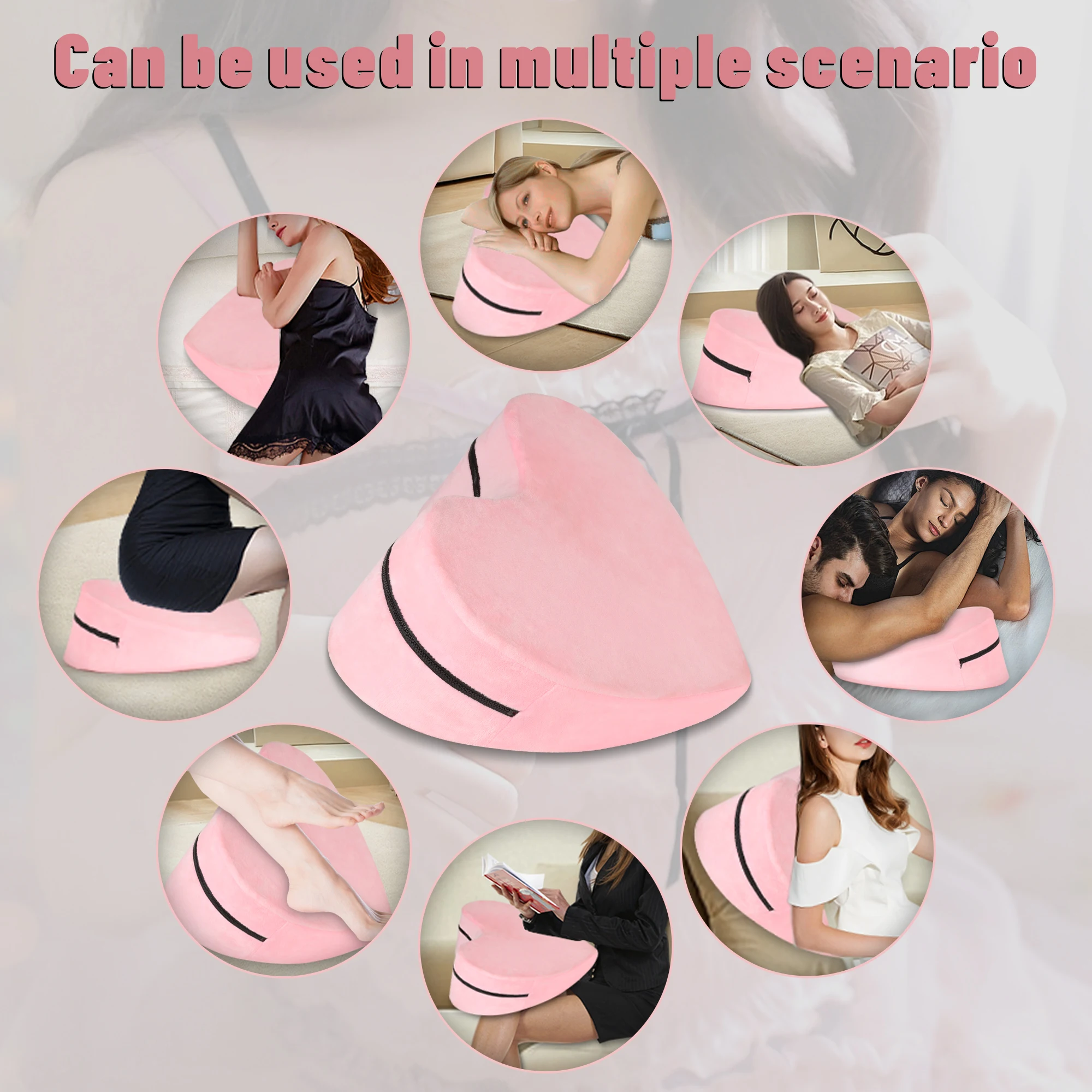 Back Support Wedge sex Pillow for Sleeping Sit Up Pillows for Bed Angled Bed Pillow, Triangle Pillow Back and Legs Support