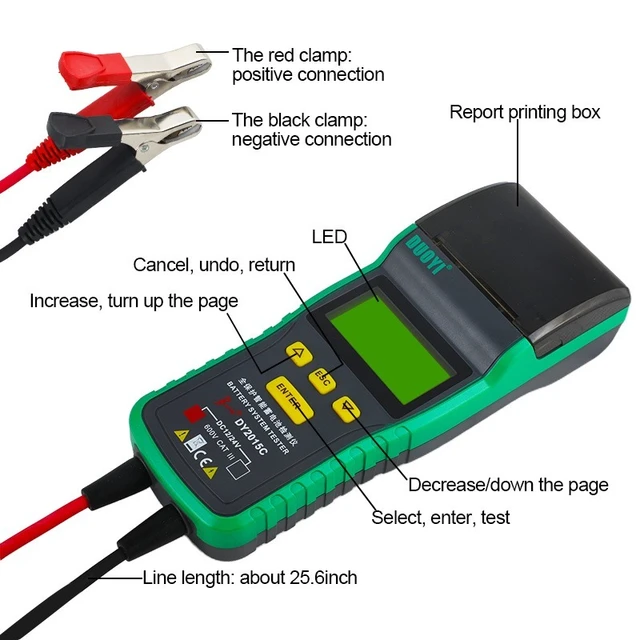 Testeur de Batterie de Voiture testeur 12V - 24V 100-1700 CCA