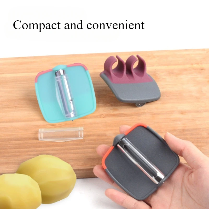 สแตนเลสสตีลผลไม้ Peeler มะนาว Grapefruit ผลไม้เครื่องตัดคู่นิ้วมือเปิดเครื่องตัดได้อย่างรวดเร็วปอก Gadgets ครัว 1