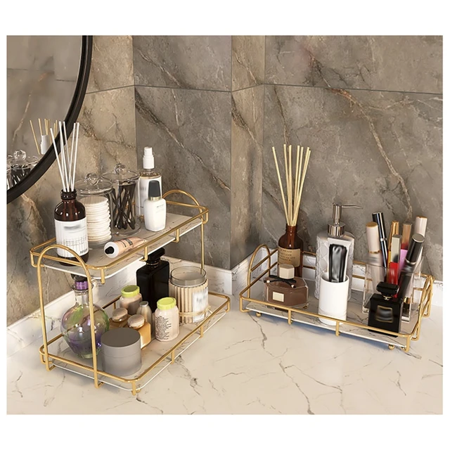 Light Luxury Countertop Makeup Organizer Skin Organizer For Cosmetics Bathroom Storage Rack _ AliExpress Mobile