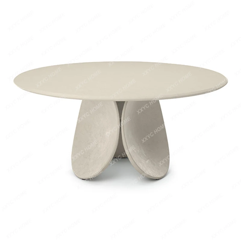

Solid Wood Tempered Glass round Table Simple Dining Room Stone Plate Table