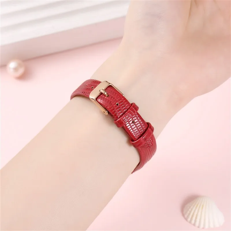 Luxurious Genuine Leather Textured Watch Band Belt