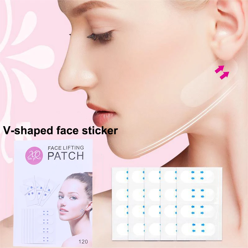 V자형 인스턴트 메이크업 테이프 페이스 리프트 테이프 투명 페이스 리프트 스티커 주름 개선 스티커 턱 강화 잔주름 완화