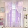 Simple Modern Solid Color Double-layer Curtain for Living Room Princess Style Semi Shade Curtain for Bedroom 5