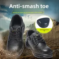 Men's Work Safety Shoes Breathable Steel Toe High Density Anti Crush Resistant Comfortable Labor Protection Shoes