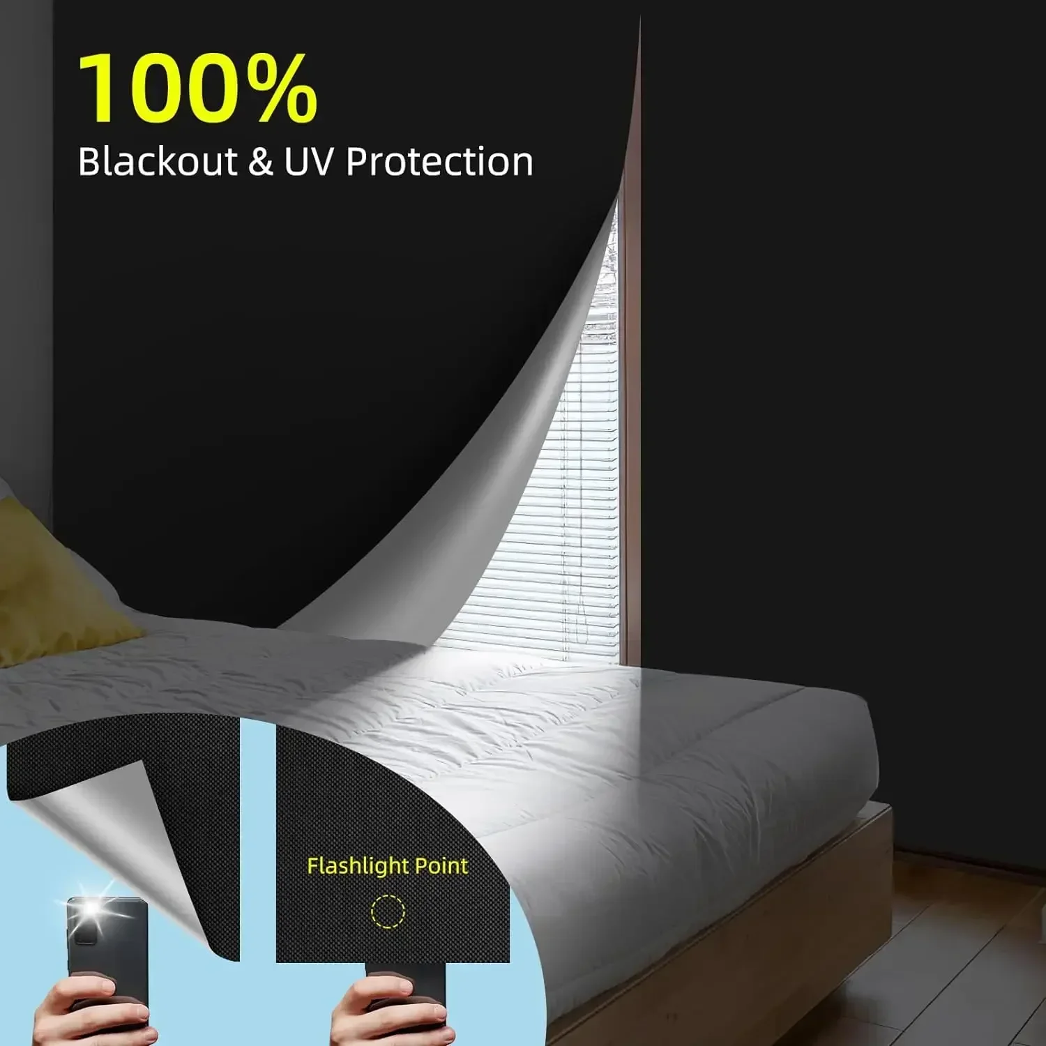 Customized Blackout Curtain Self-adhesive Cooling Window Shades With Silver Coate For Living Room Bedroom Home Window Film Cloth 3