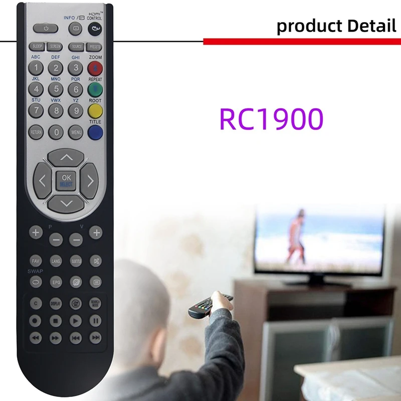 Telecomando Rc1900 Per Oki Hitachi Alba Carn Grundig Vestel Telefunken Bush Techwood Flinlux Akai Nevir Sanyo Tv
