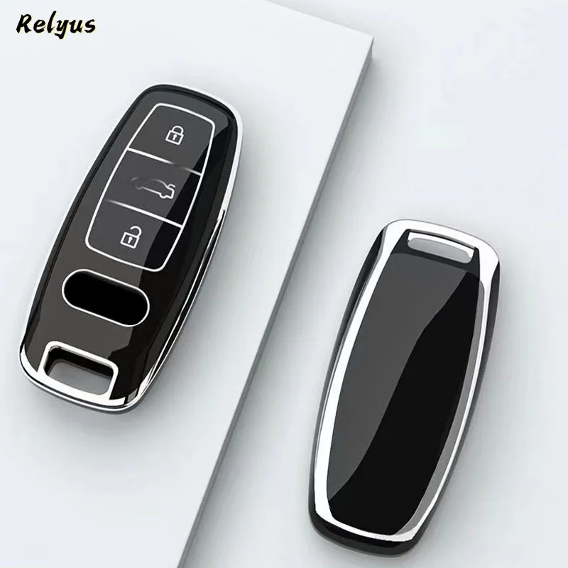 Tpu Car Key Case Cover Per Audi A3 A4 B9 A6 A7 4K A8 E-Tron Q5 Q8 C8 D5 Sq8 Key Protection Bag Accessori Smart Car Key Coverer