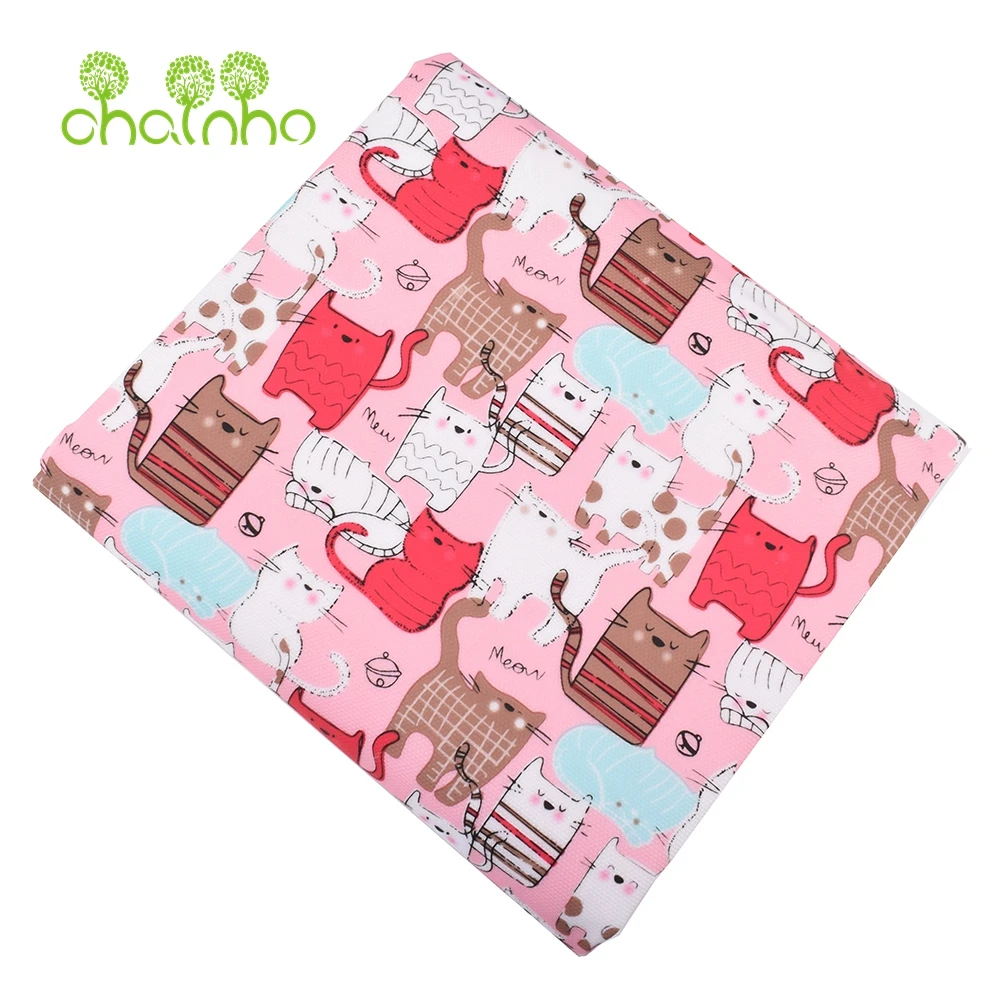 Chainho,Digital Printing Coated Waterproof Fabric,For DIY Quilting & Sewing Suitcases,Handbags,Tablecloth Material,Cats Series