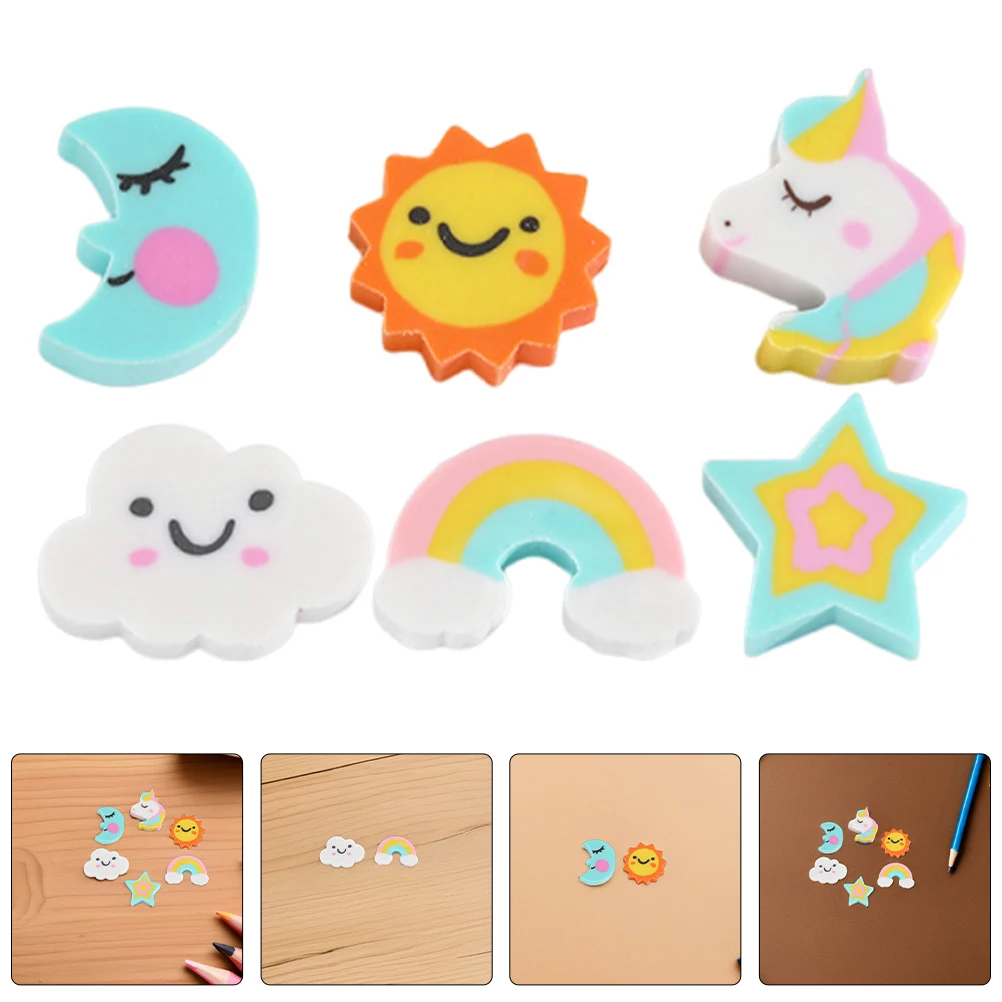 180pcs Mini Erasers For Classroom Prizes Rainbow Moon Star Cute Clouds Shaped Pencil Erasers School Supplies For Student Office