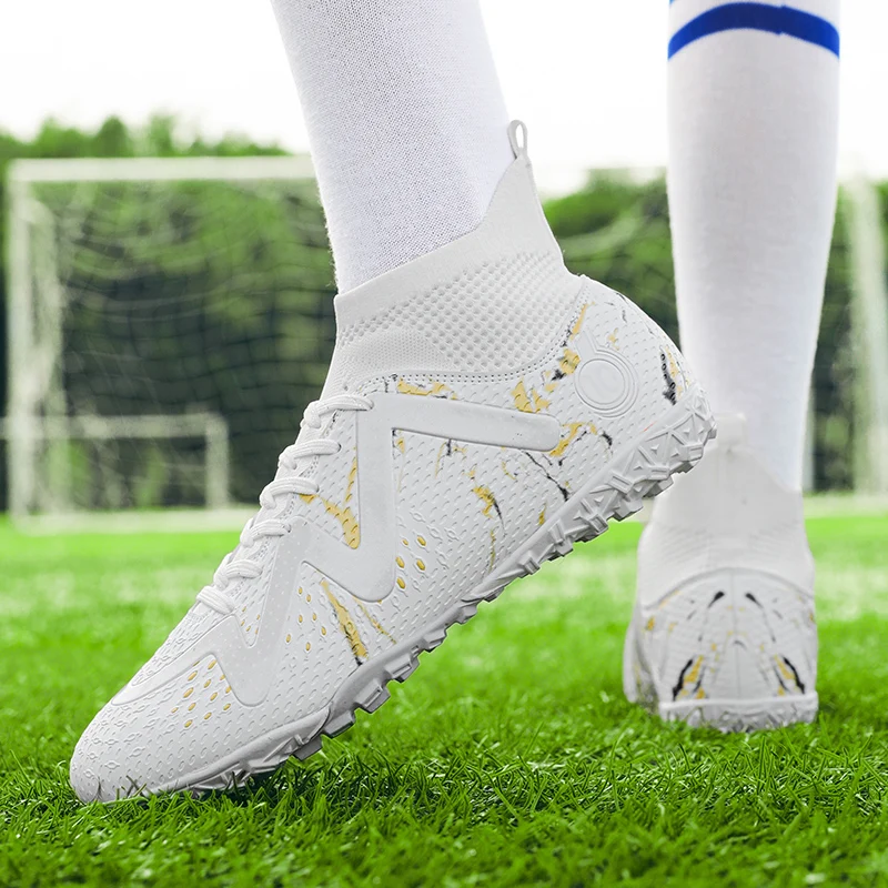 Men's Soccer Shoes football shoes Large Size Ultralight Non-Slip AG/TF Soccer Cleats Ankle Boots Unisex