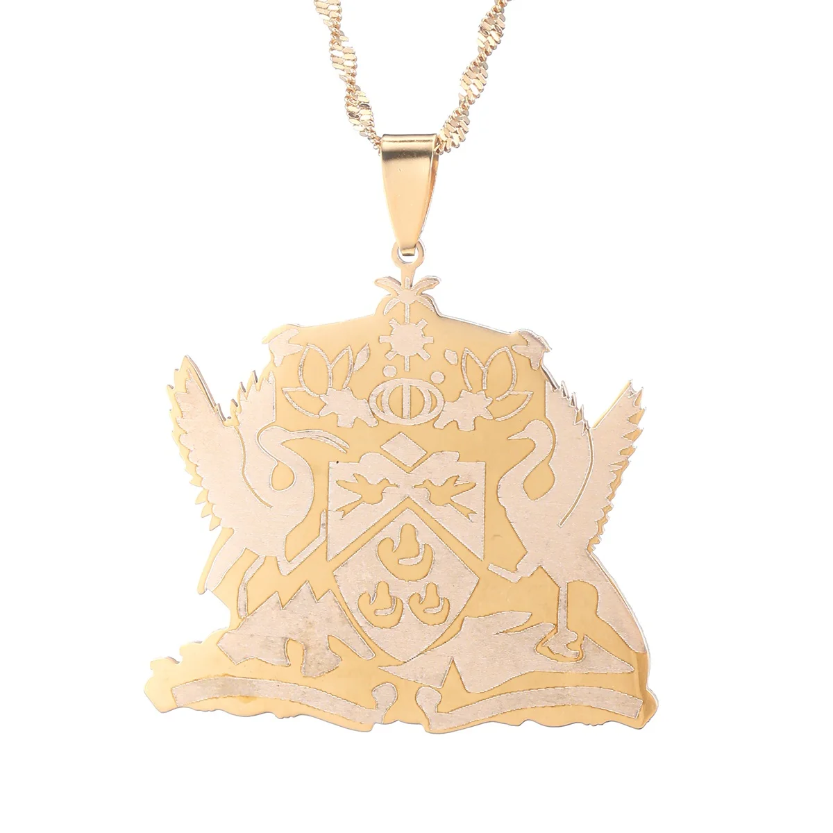 Trinidad and Tobago Pendant Necklace Gold Color Trendy Ethnic Jewelry Gift 4