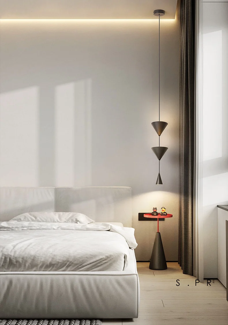 Description Picture 5 of itemModern Simple Chandelier Living Room Background Wall Restaurant Bar Creative Bedroom Bedside Pendant Light Fixture Indoor Decor