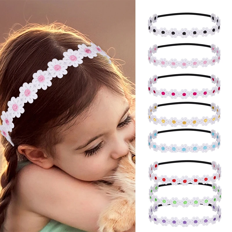 

Girl Daisy Flower Headband Sunflower Hair Wreath Bohemian Floral Soft Hair Bands Wedding Festivals Party Kids Kawaii Accessories
