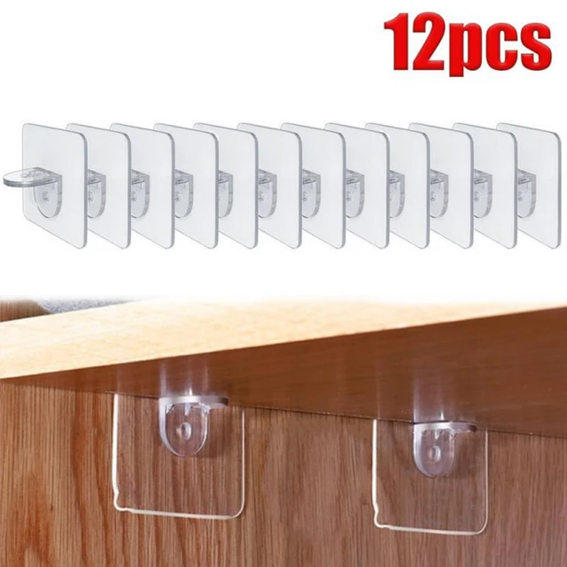 24 Pack Shelf Support Peg,Self Adhesive Shelves Clips,Strong Partition Pin  for Kitchen Cabinet Book Shelves Closet Brackets Clapboard Layer