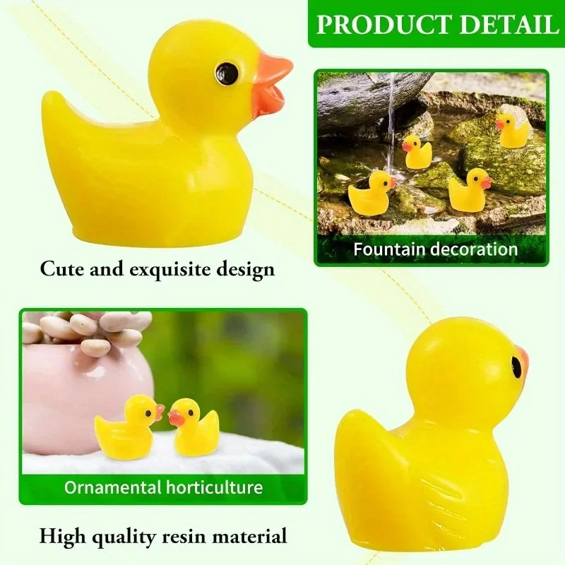 Miniature Duck Figurines Miniature Figurines Miniature Ornament Ornament Crafts Resin Ornaments Resin Crafts 50/100Pcs Resin Mini Duck Miniature Figurines Ornaments Decor Yellow Animal Garden Crafts Tiny Duck Landscape Plants Fairy