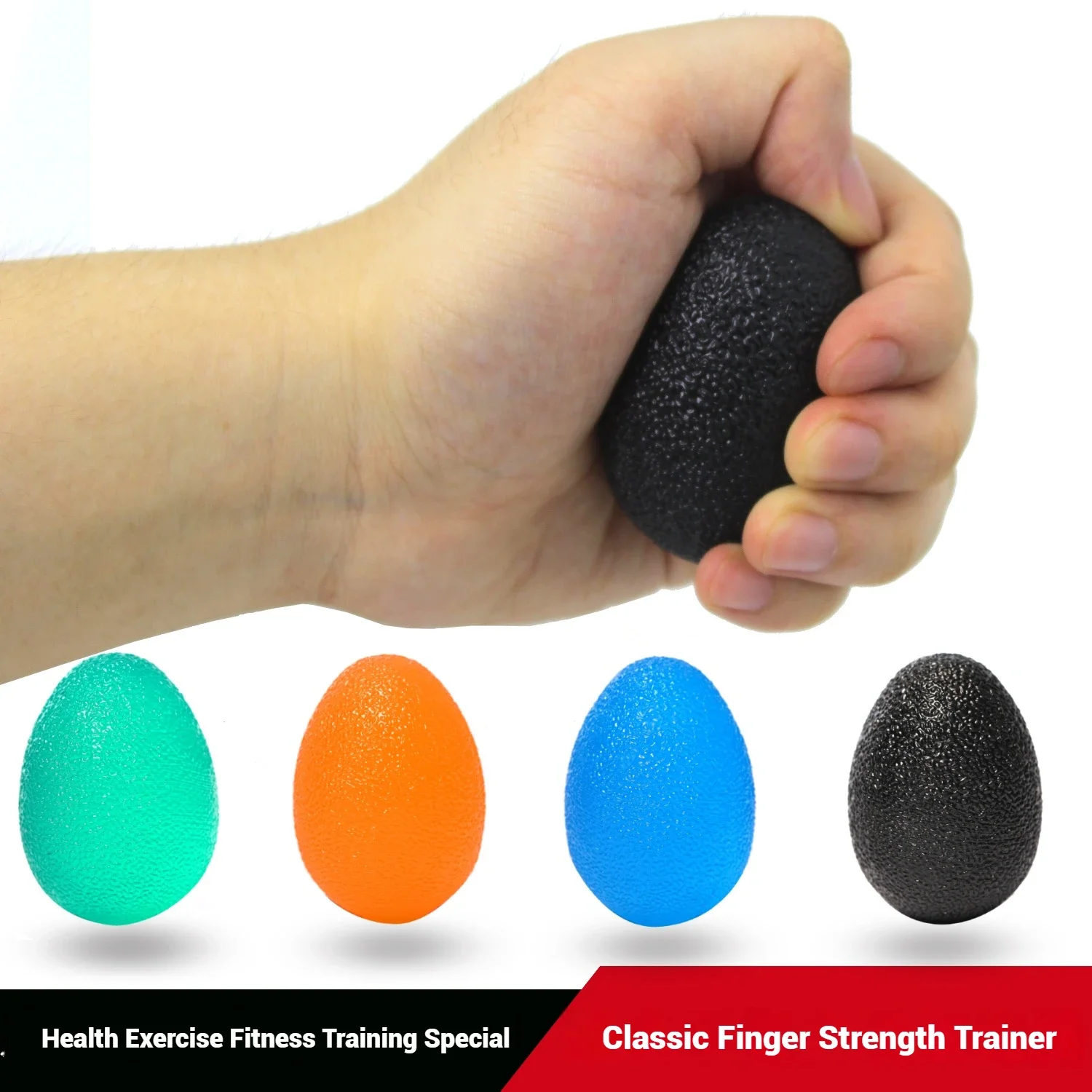 WOSWEIR-Egg Type Hand Grip Strength Training Ball for Elderly&Children Home Office Finger Exercise Equipment Rehabilitation Use