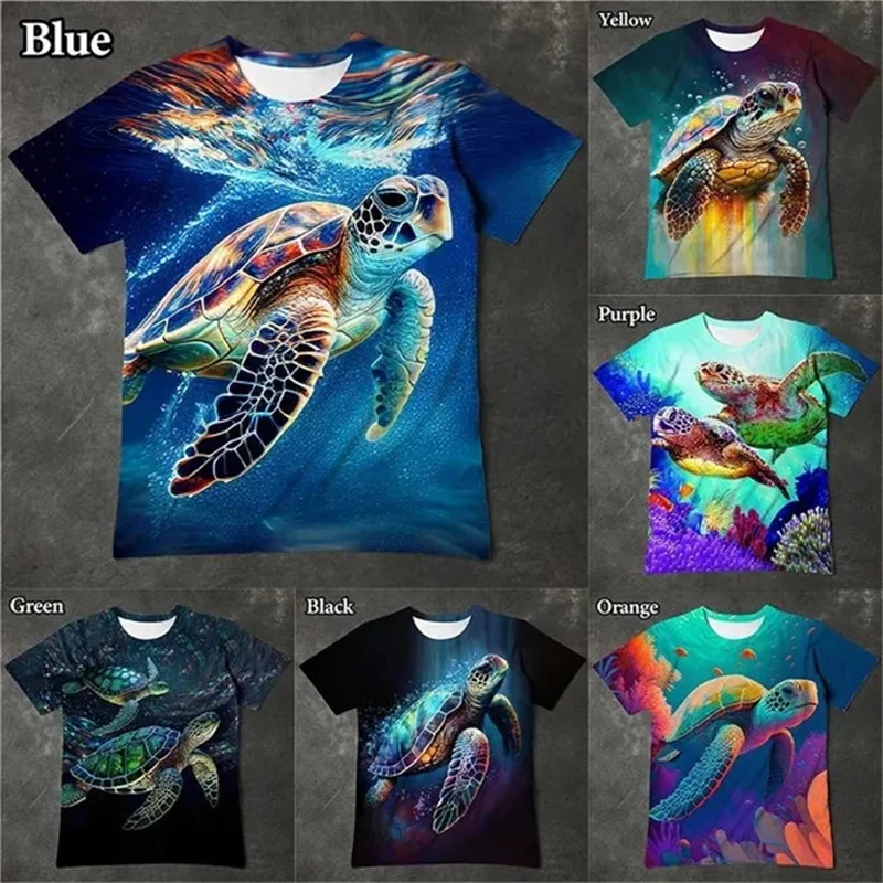 

New Underwater World Cute Sea Turtle T Shirts 3D Printing Fashion Animal T Shirt Hip-hop Harajuku Men's And Women's T-shirt Tees