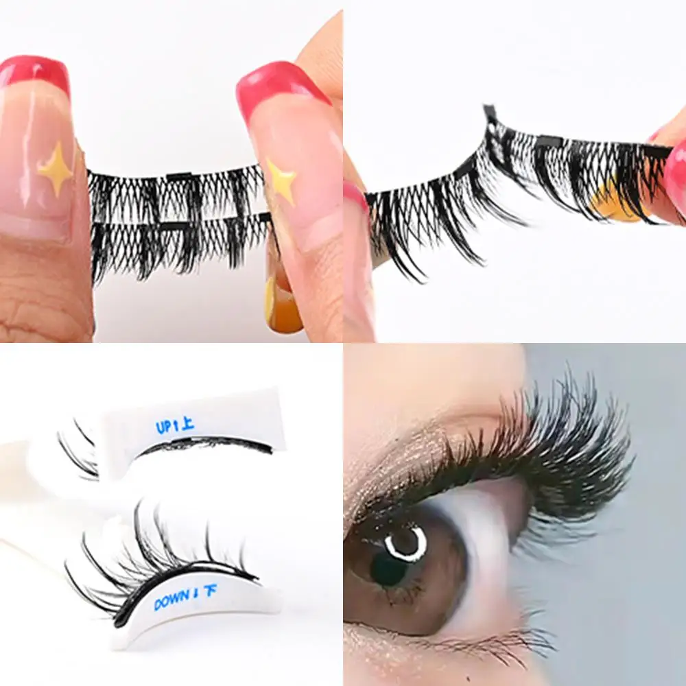 3D Curl Magnetic Eyelashes 1 Pair With Magnets Tweezer Easy To Wear Reusable No Glue Supplies