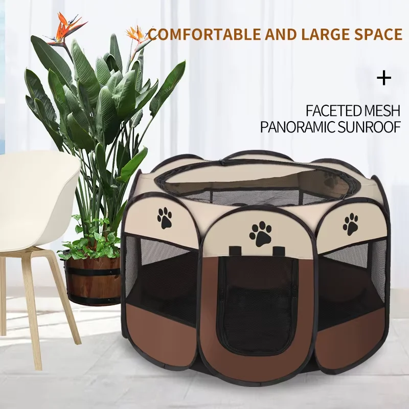 Octagonal pet enclosure pet tent oxford bunai scratch foldable dog cage dog cat maternity room Kennels, cat kennels dog kennel mat dog house