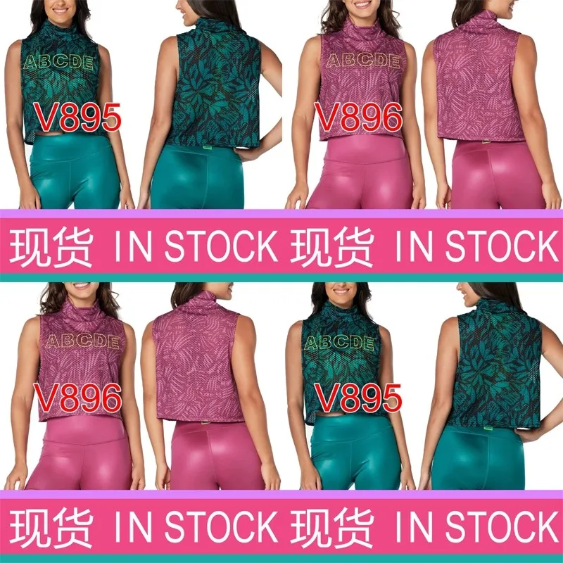 

ABCDE одежда для фитнеса, Спортивная футболка для йоги и танцев, быстросохнущая Сетчатая футболка с синими мячиками без рукавов, Топ V 895 896