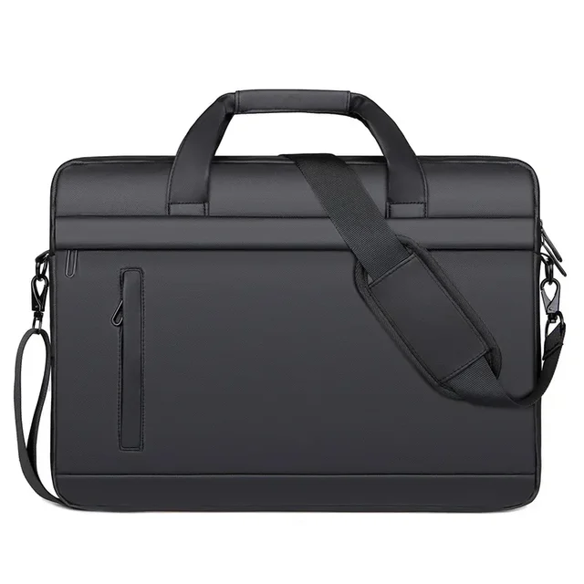 Porte-documents en cuir PU pour hommes, sac de bonne qualité, marque célèbre, sacs à bandoulière, sac à main de bureau, pochette d'ordinateur 15.6 pouces 1