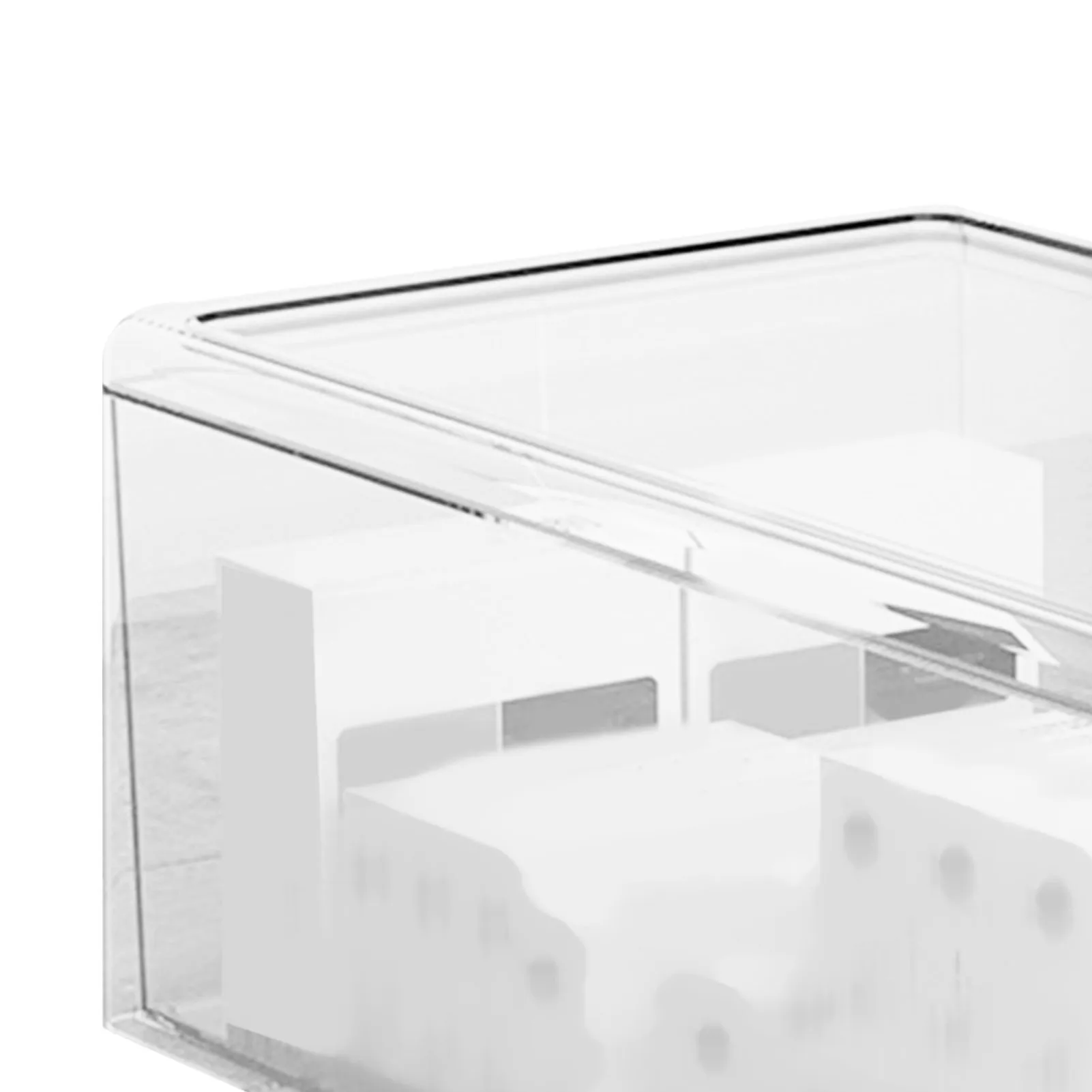 Acrylic Storage Box, Clear Drawer Organizer Stackable Dustproof Large Capacity Elegant Acrylic Desktop Organizer
