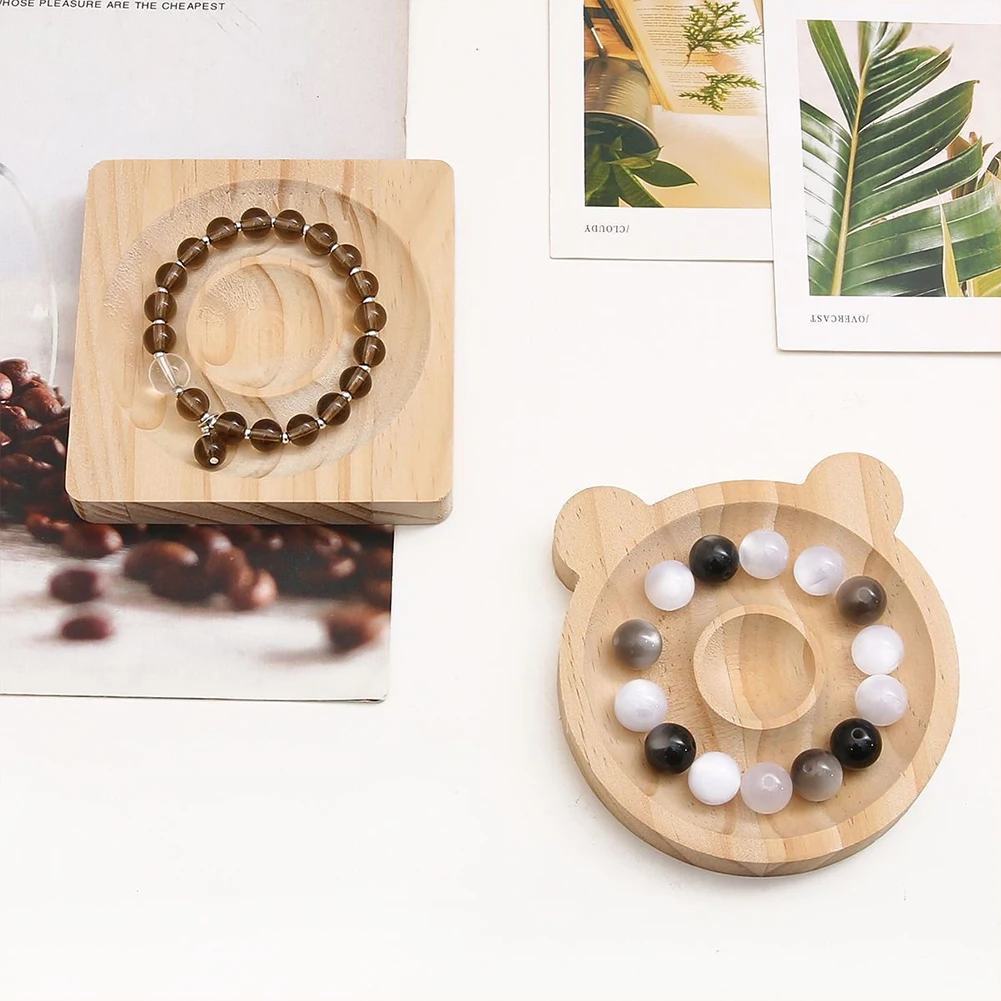 6Pcs Wooden Beading Trays Boards Multifunctional Jewelry Display Plate Jewelry Organizer Tray for Home Store Use