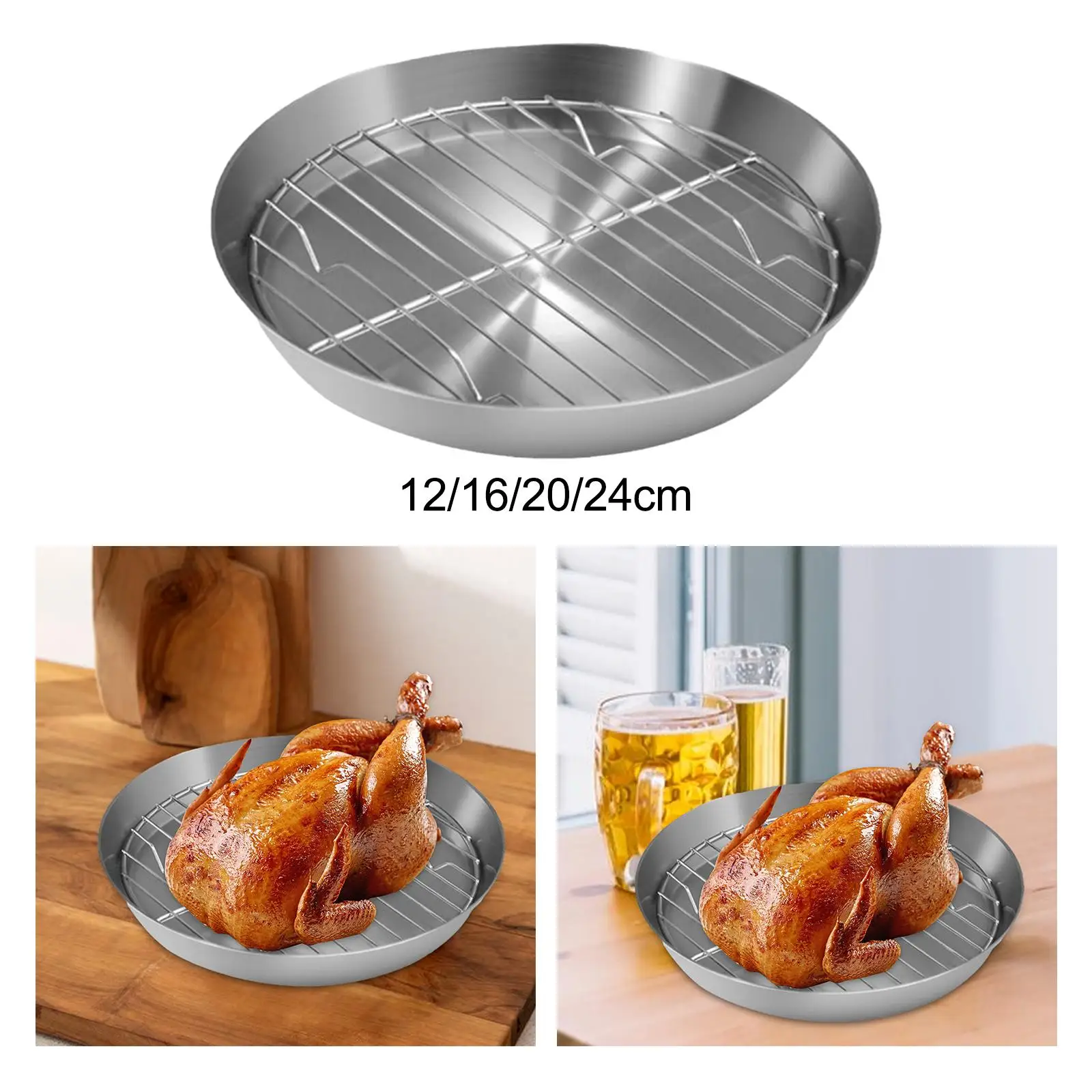 Baking Tray with Rack Set Multipurpose Easy Clean Sturdy Oven Pan with Cooling Rack for Storage Grilling Bread Cookie Cooking