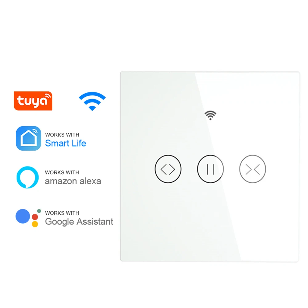 

Переключатель для штор Tuya Smart Home, Wi-Fi, роликовый затвор, электромотор, переключатель для голосового управления Alexa Echo, стеклянная панель