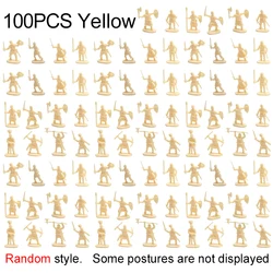 100PCS Ancient Warriors Soldier Miniature Set - 1:72 Scale Colorful DIY War Scene Decorations (100PCS Yellow)