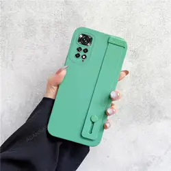 Silicone Hand Band Wrist Strap Case with Stand Holder - Note 11 Pro Plus 5g (WD Green)