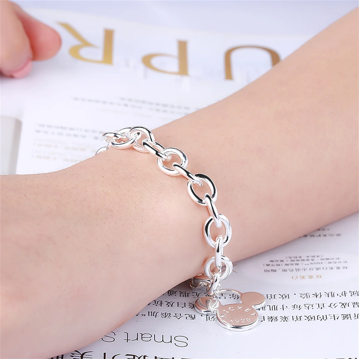 Wholesale 925 Sterling Silver Bracelet Cute Exquisite Bracelet for Girls Engagement Party Jewelry Gifts