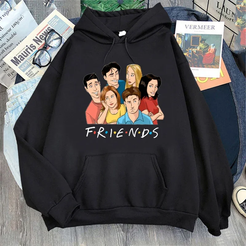 2023 New Friends Print Hoodie Long Sleeve Pullover Fashion Clothing Funny Cartoon Friends Hooded Harajuku Vintage Sweatshirt