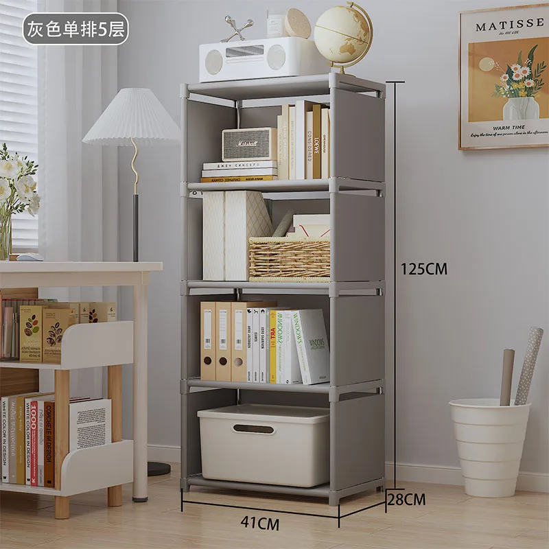 Multi-Layer Bookshelf Easy Assembly Bookcase Living Room Book Shelf Study Room Bedroom Storage Shelf Sundries Toys Cabinet