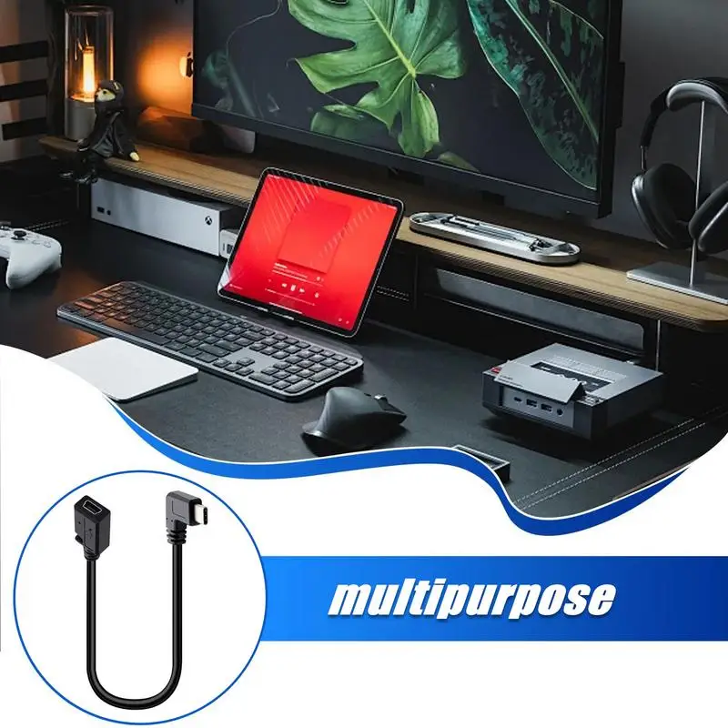 USB Type C to Mini USB Cable 90 Degree USB C Male to Mini USB Female Adapter Converter Charger Data Cable for Laptop Phones