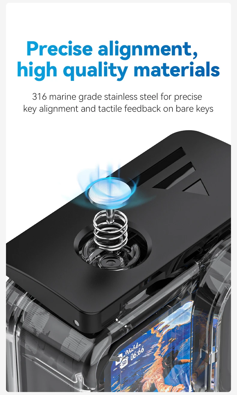 Waterproof Case Full Scene Anti-fog Underwater Tempered Glass Lens Diving Housin