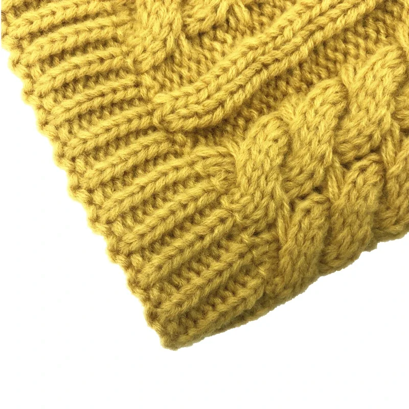 Frauen Einfarbig Stricken Topless Wolle Hut Warme Winter Skullies Beanies Schnee Kappe – Detail 20