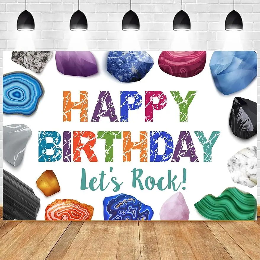

SurSURPRISEGeological Birthday Party for Boys and Girls, Crystal Theme, Rock Geological Background
