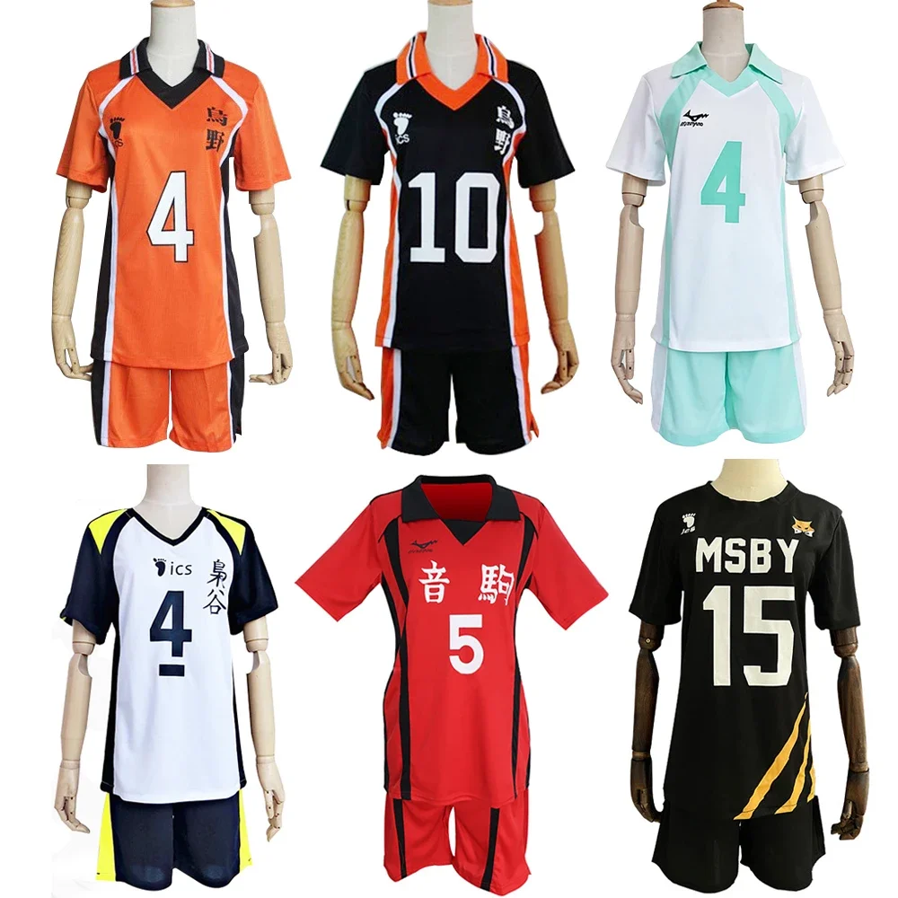 Anime haikyuu karasuno sportswear cosplais kostýmy nekoma vysoký vyučváné odbíjená klub shoyo hinata týmový uniforma košile dresy