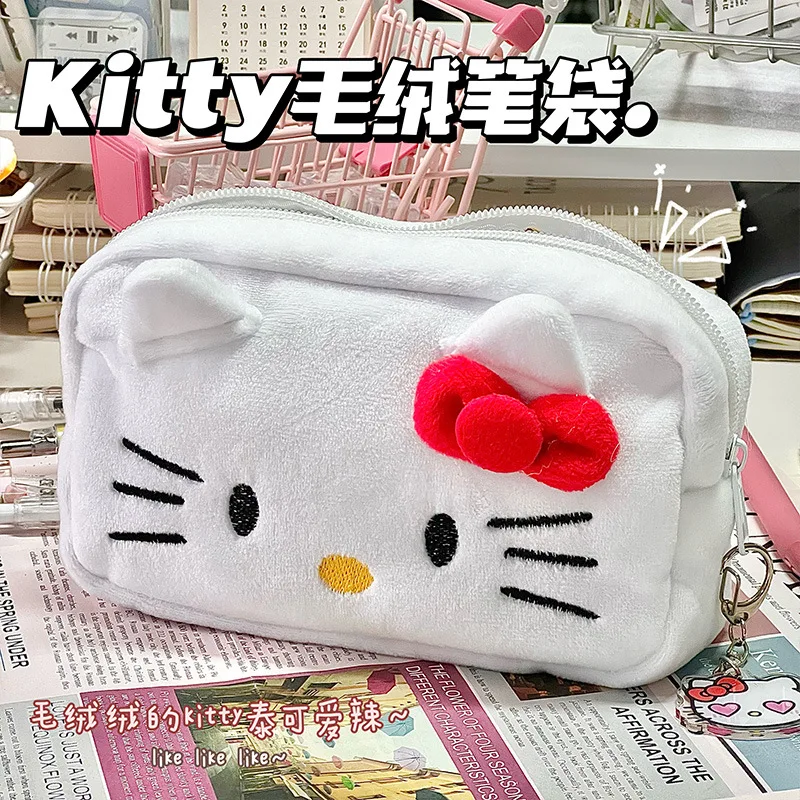 

Hello Kitty Sanrio Pencil Case Large Capacity Cartoon Anime Pochacco Kuromi Cinnamoroll Pencil Bag Fluffy Simple Student Gift